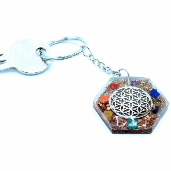 Orgonite Power Keyring - Octagon Flower of Life - Image 5
