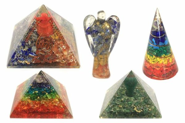 Orgonite Pyramid - Seven Chakra Flower of Life - 70 mm - Image 2