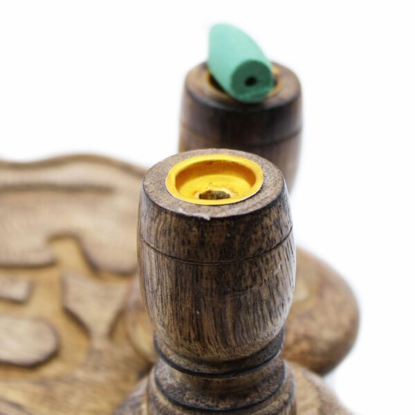 Sm Mango Wood Backflow Burner - Hamsa - Image 7