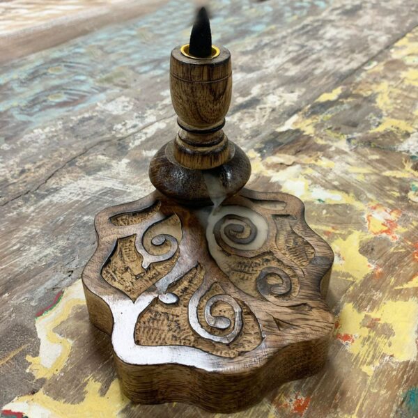 Sm Mango Wood Backflow Burner - Tree of Life - Image 7