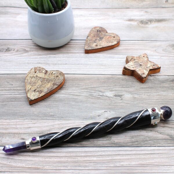 Twisted Healing Wand - Silver Amethyst Sphere - Image 4