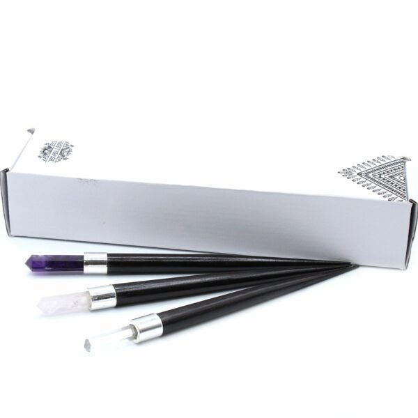 Simple Pointed Healing Wand - Rose, Rock, Amethyst - Image 3