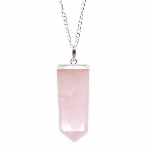 Gemstone Flat Pencil Pendant - Rose Quartz - Image 9