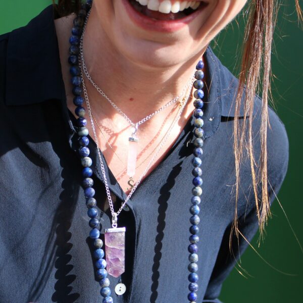 Gemstone Flat Pencil Pendant - Amethyst - Image 6