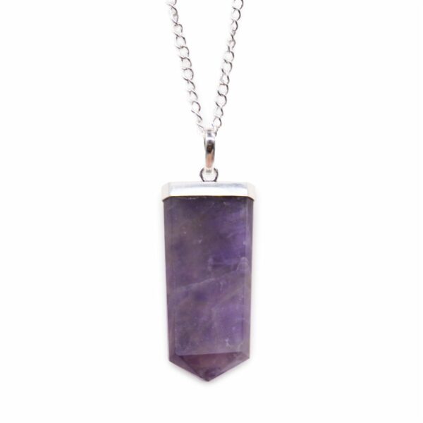 Gemstone Flat Pencil Pendant - Amethyst - Image 11