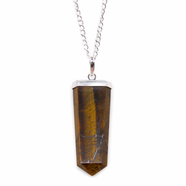 Gemstone Flat Pencil Pendant - Tiger Eye - Image 9
