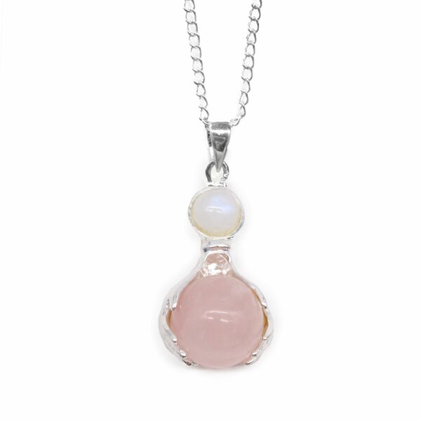 Gemstone Healing Hands Pendant - Rose Quartz - Image 8