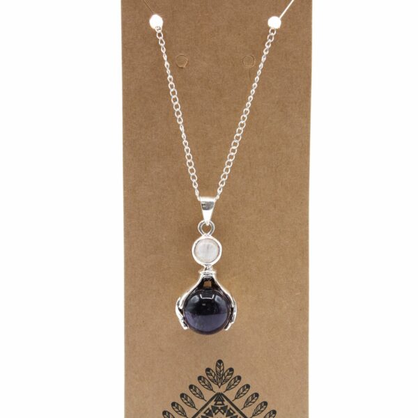 Gemstone Healing Hands Pendant - Amethyst - Image 2