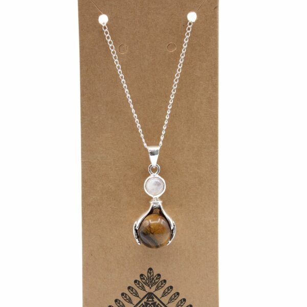 Gemstone Healing Hands Pendant - Tiger Eye - Image 2