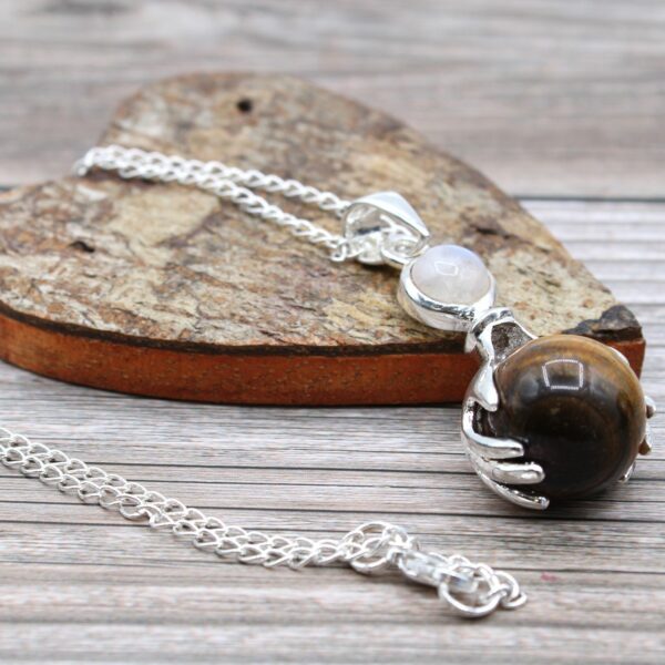 Gemstone Healing Hands Pendant - Tiger Eye - Image 3
