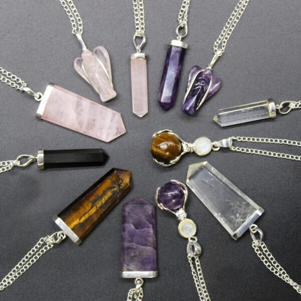 Gemstone Healing Hands Pendant - Tiger Eye - Image 4