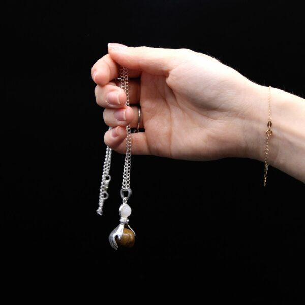 Gemstone Healing Hands Pendant - Tiger Eye - Image 8