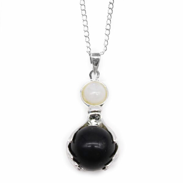 Gemstone Healing Hands Pendant - Black Agate - Image 9