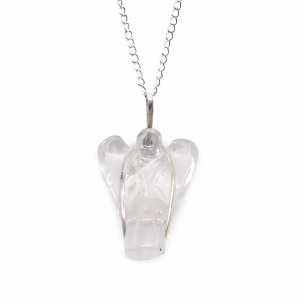 Gemstone Guardian Angel Pendant - Rock Quartz - Image 5