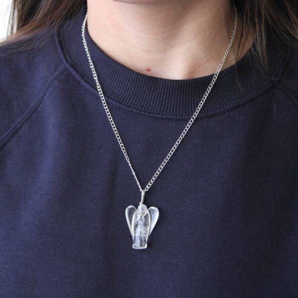 Gemstone Guardian Angel Pendant - Rock Quartz - Image 7
