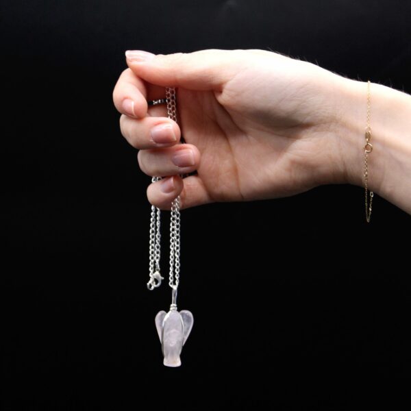 Gemstone Guardian Angel Pendant - Rock Quartz - Image 8