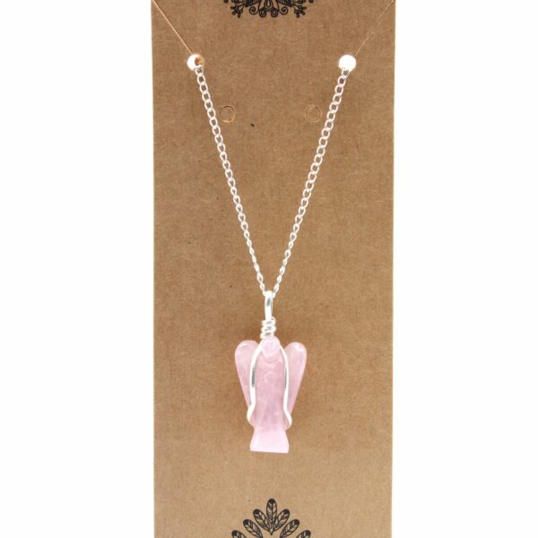 Gemstone Guardian Angel Pendant - Rose Quartz - Image 2