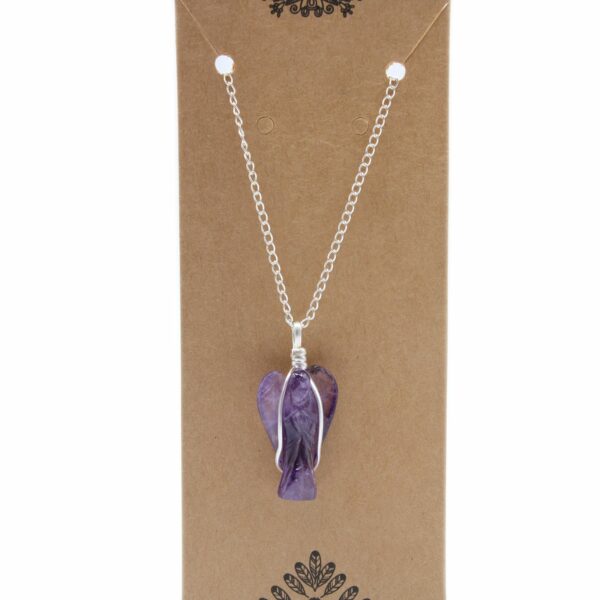 Gemstone Guardian Angel Pendant - Amethyst - Image 2