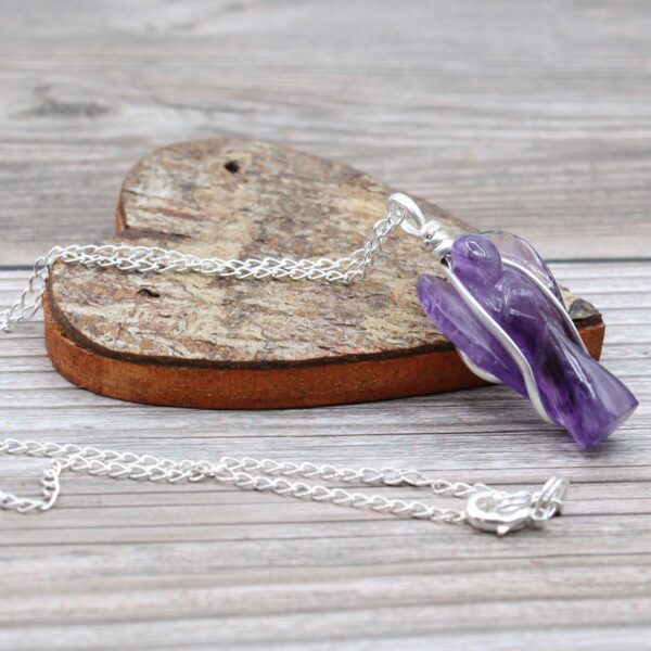 Gemstone Guardian Angel Pendant - Amethyst - Image 3