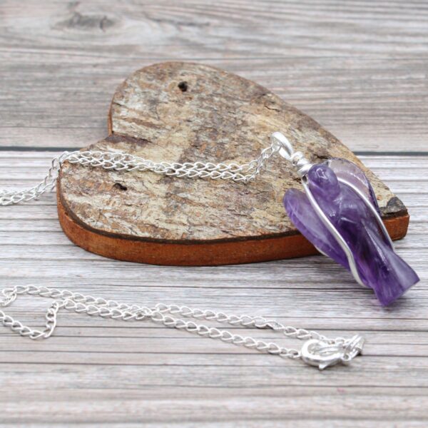 Gemstone Guardian Angel Pendant - Amethyst - Image 4