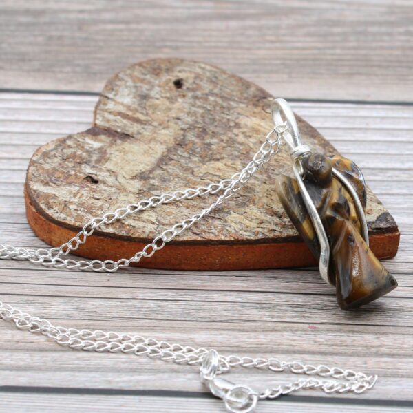 Gemstone Guardian Angel Pendant - Tiger Eye - Image 3