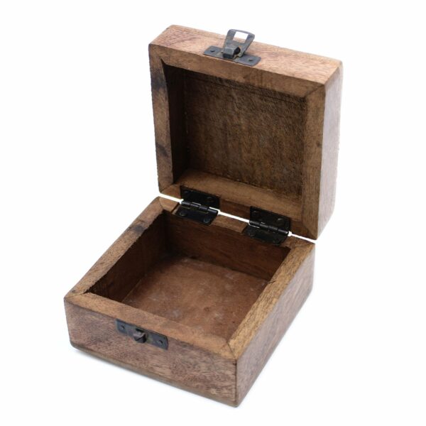 White Washed Wooden Box - 4x4 Aztec Design - Image 4