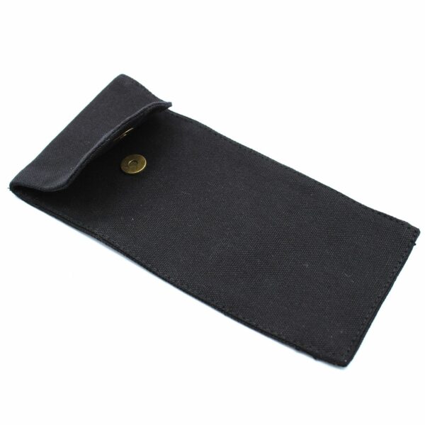 Cotton Pouch for Gemstone Face Rollers 10oz - Black 9x19xm - Image 2