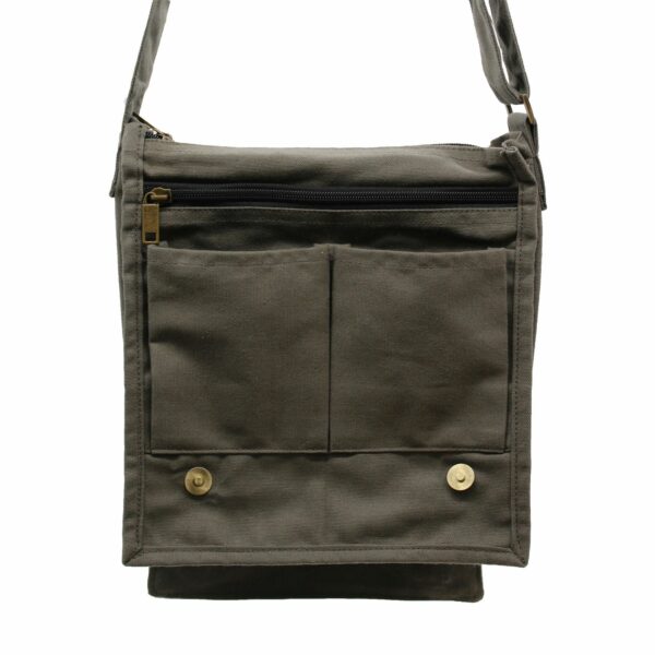 Cotton Canvas Messenger Bag - Graphite - Image 2