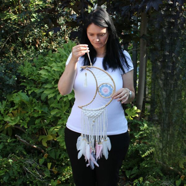 Protection Dream Catcher - Macrame Moon - Image 9