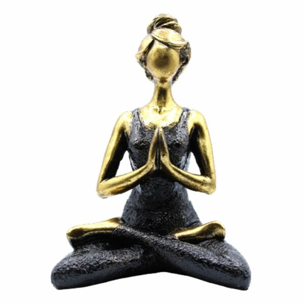 Yoga Lady Figure -  Bronze & Black 24cm - Image 3