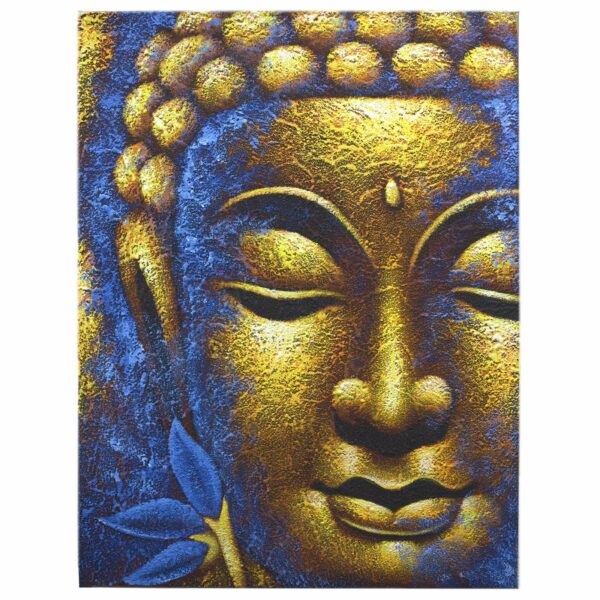 Buddha Painting - Gold Face & Lotus Flower - Image 5