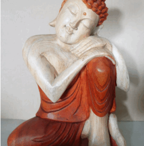 Hand Carved Buddha Statue - 30cm Thinking