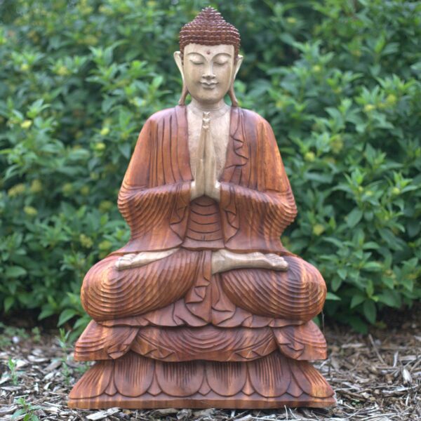Hand Carved Buddha Statue - 80cm Welcome - Image 6