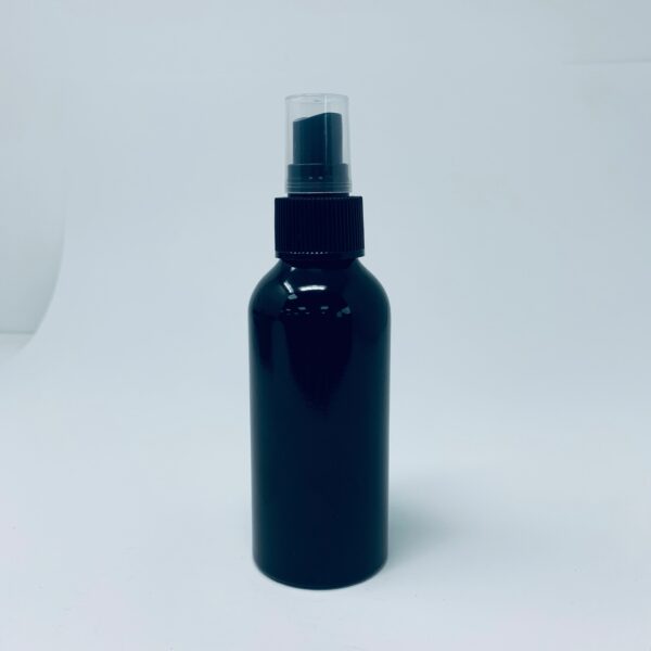 120m Black Aluminium bottle & spray cap - Image 2
