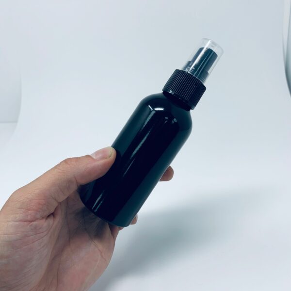 120m Black Aluminium bottle & spray cap - Image 3