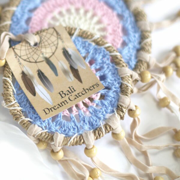 Pastel Pink Macramé Dream Catcher 9cm (asst colours) - Image 4