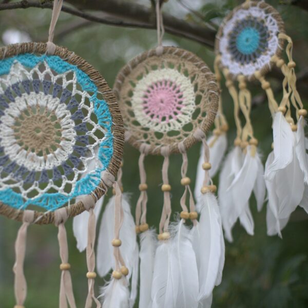 Pastel Pink Macramé Dream Catcher 12cm (asst colours) - Image 7
