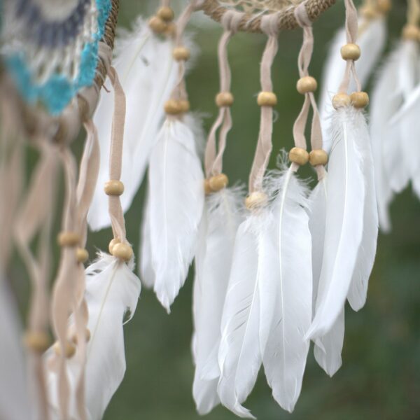 Pastel Blue Macramé Dream Catcher 16cm (asst colours) - Image 4