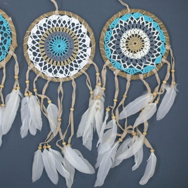 Pastel Blue Macramé Dream Catcher 16cm (asst colours) - Image 5