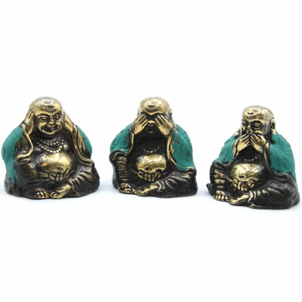 Set of 3 - See No Evil etc - Buddha - Image 2