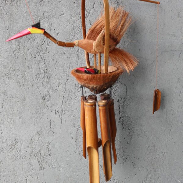 Bamboo Windchime - Natural finish - Mother & Chicks - Image 2