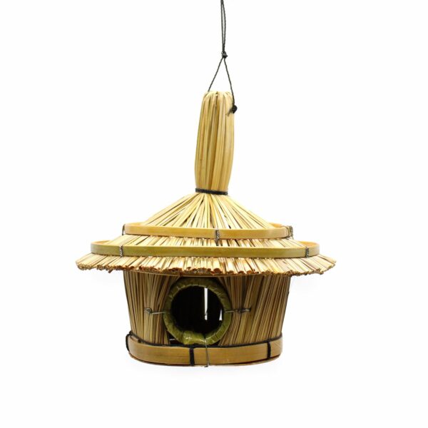 Small Round Seagrass Bird Box 17x17cm - Image 3