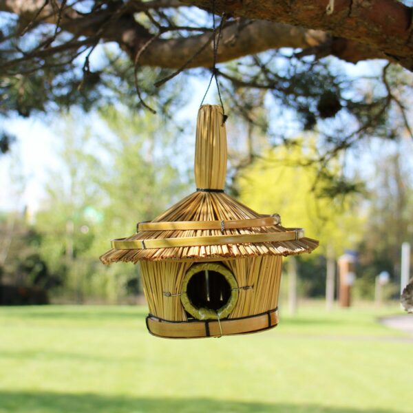 Small Round Seagrass Bird Box 17x17cm - Image 6