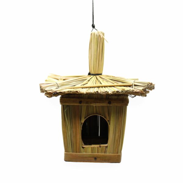 Small Square Seagrass Bird Box 18x13cm - Image 3