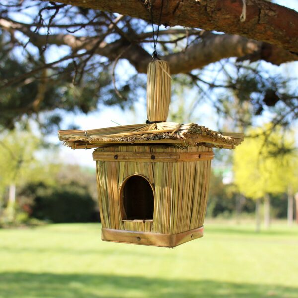 Small Square Seagrass Bird Box 18x13cm - Image 6