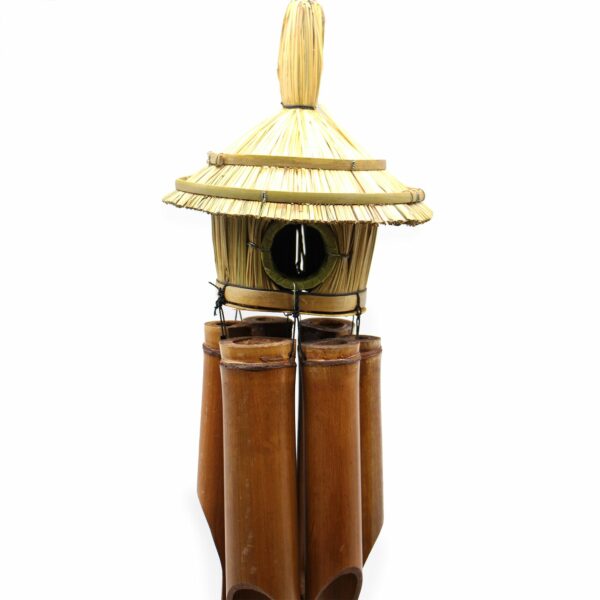 Lrg Round Seagrass Bird Box with Chimes 56x20cm - Image 3