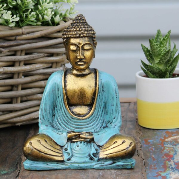 Teal & Gold Buddha - Medium - Image 6