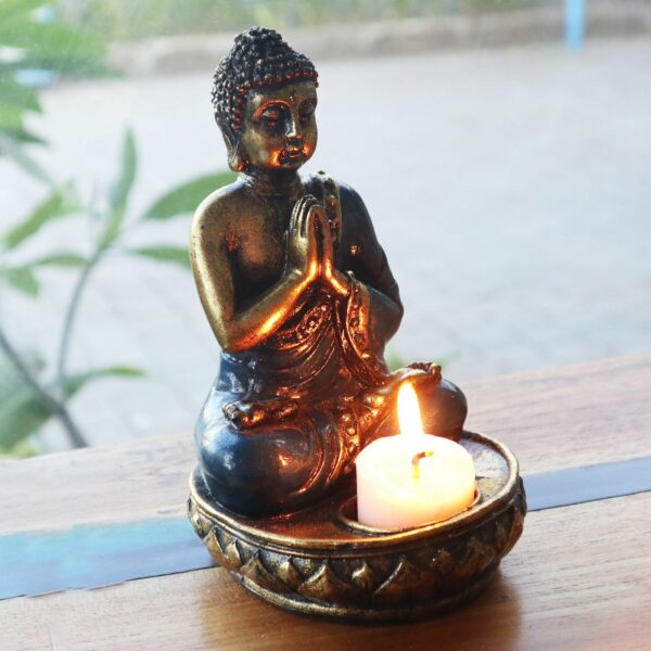 Buddha Candle Holder - Red - Medium - Image 7