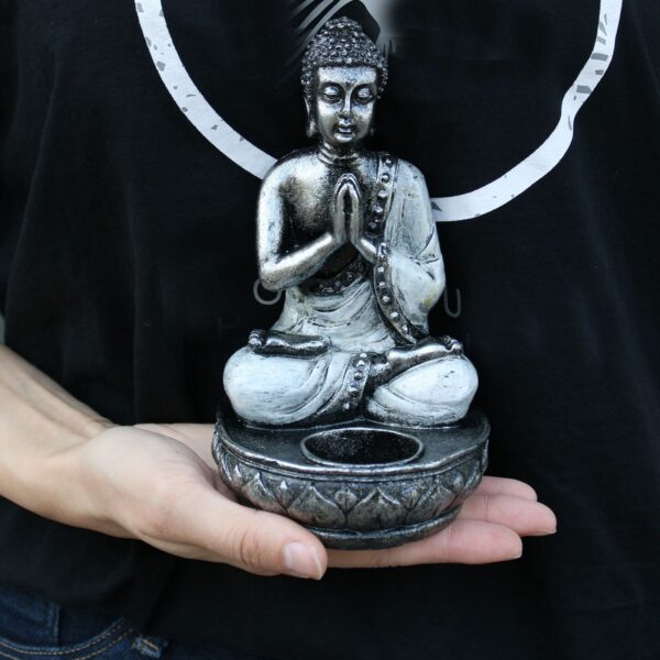 Buddha Candle Holder - White - Medium - Image 3