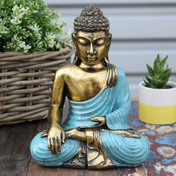 Teal & Gold Buddha - Large - Image 6